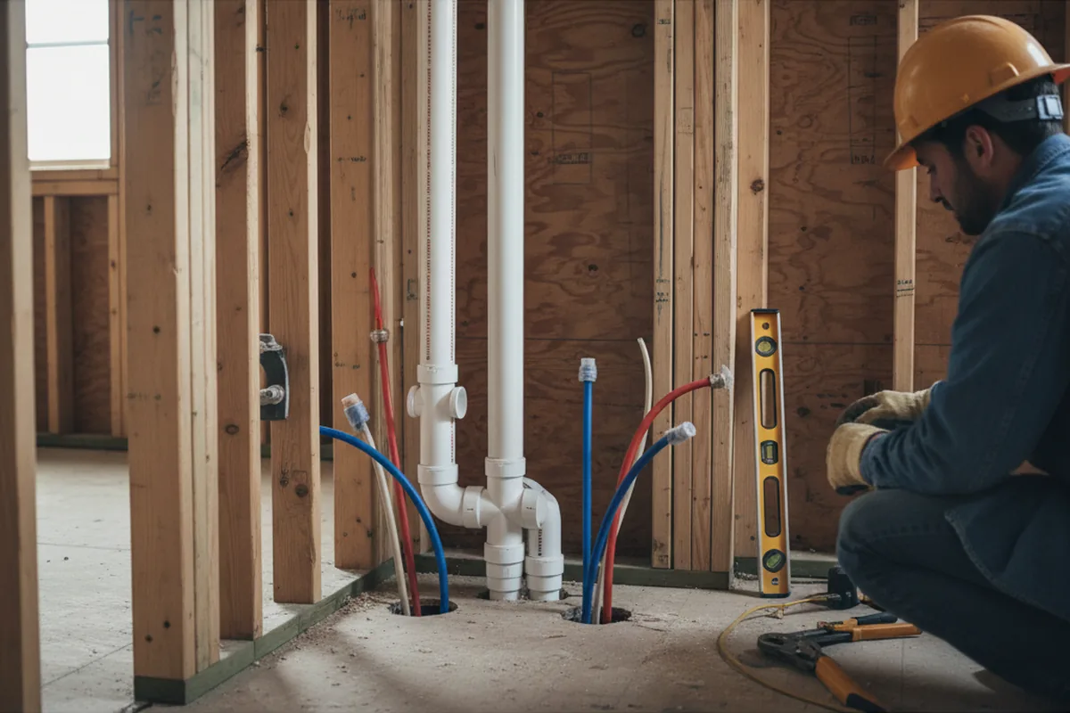 Drain and supply rough-in during Drain Cleaning in Williston