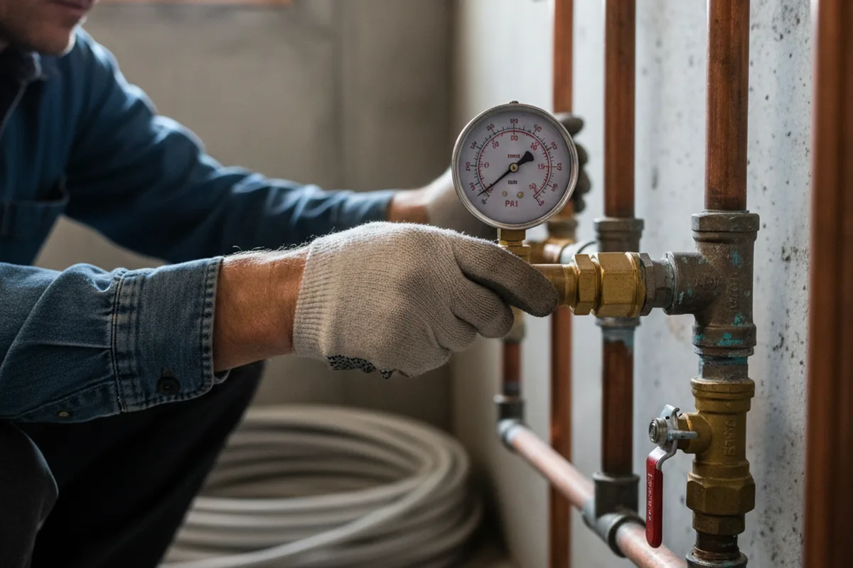 Pressure testing a repaired line during Water Line Repair in Williston